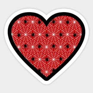 Spider Web Heart Sticker